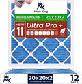 MervKing 20x20x2 Air Filter Actual Size: 19.7" x 19.7" x 1.75" MERV 11 MPR 1000-1200 | MADE IN USA | 12-Pack | Pleated HVAC AC Furnace Replacement