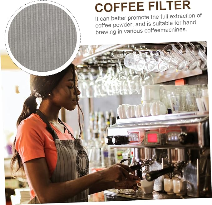 Lurrose Stainless Steel Espresso Puck Screen for Coffee Machine Reusable Filter Mesh for Easy Brewing Compatible Espresso Machines and Coffee Makers