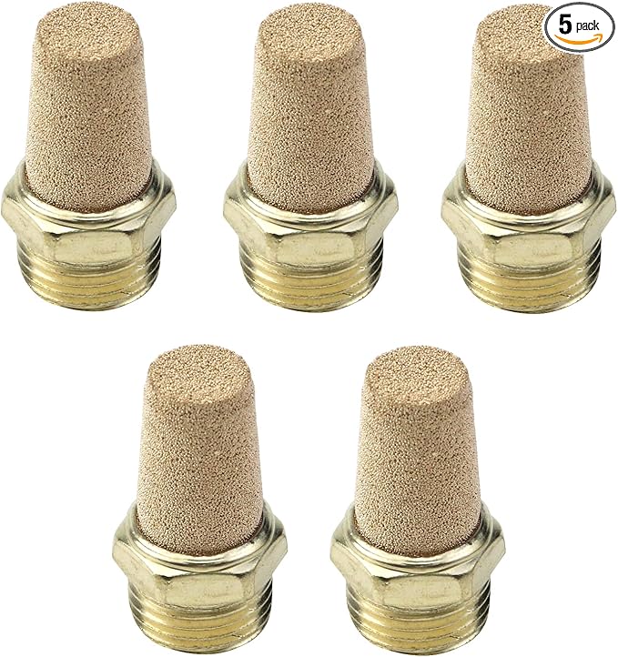 5PCS Exhaust Silencer 1/2" Exhaust Muffler Air Line Fitting for Cylinders Pneumatic Tools