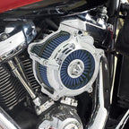 HDBUBALUS Motorcycle Air Filter Air Cleaner Intake System Cleaner Fit For Harley M8 Touring 2017-2023 Softail 2018-2024 Trike 2017-2025 Chrome
