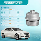 FOCUSFILTER 12583470 OEM Grade Oil Filter Housing Cover Cap, for Camaro, Buick Enclave, Cadillac CTS ATS STS SRX, GMC Canyon 3.6L V6 2004-2016, Replaces 917-046