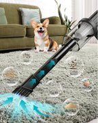 Compressed Electric Air Duster & Handheld Car Vacuum Cleaner 2-in-1-10000mAh Battery 180000RPM 4-Speed echargeable Air Blower for Car Cleaning, Home, Keyboard, PC, LED Light
