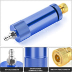 MEANLIN MEASURE 30Mpa Water-Oil Separator With 20 inch Spring Flexible Hose and 8MM & M10 Fast Connecting Internal Thread Mother Head For High Pressure Air Compressor Pump Blue