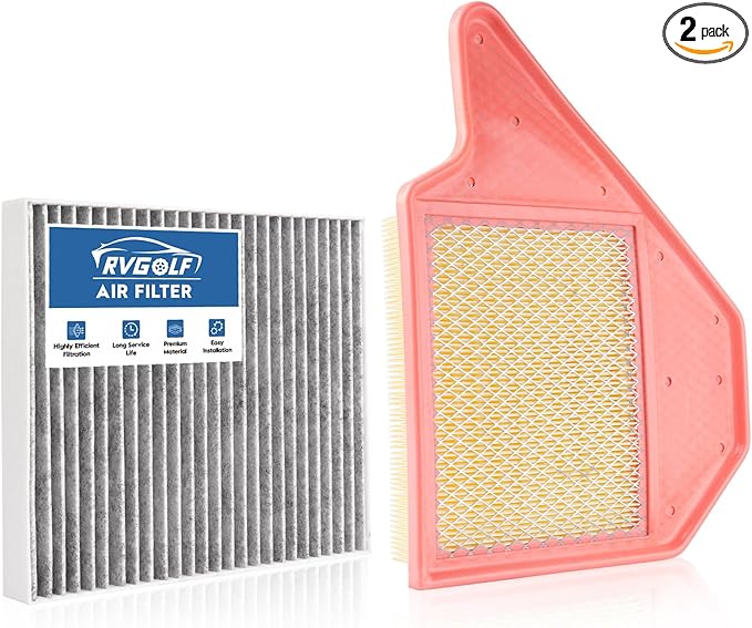 Engine+Cabin Air Filters Set Fit for 2011-2016 Chrysler Town & Country, 2011-2020 Dodge Grand Caravan, 2012-2015 Ram C/V, 2011-2014 Volkswagen Routan Replacement Accessories CF10743 CA11050