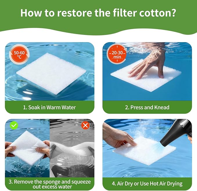 Aquarium Filter Floss 12"x72"x0.13" Filter Floss for Fish Tank -Micro Fine Multi-Layer Polishing Aquarium Filter Pad-Filter Media Roll for Crystal Clear Water Cut to Size