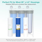 SimPure Whole House Water Filter Cartridges 20" x 4.5" GAC/KDF Carbon and Heavy Metal Filter, For DB20P, WHB20, FG25B-KS, WGB32B-KS, ‎FLTWH2045K, 6 Pack