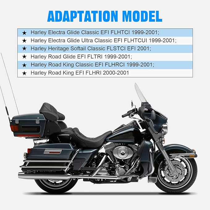 Motorcycle Air Filter 29462-99 1011-4208 High Flow Intake Cleaner Accessories for Harley 1999-2001 Electra Glide, Road King and Road Glide Models (Blue)