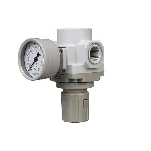 PneumaticPlus SAR400-N04BG Compressed Air Pressure Regulator 1/2" NPT - Bracket, Gauge