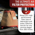FILTERWEARS F154R Universal Water Repellent Cold Air Intake Pre-Filter - Large