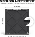 PuroAir MegaFilter - 18x20x1 Air Filter MERV 13 Activated CarbonTech Defense - Heavy Duty 3 Layer Furnace Filters Allergens, Pollen, Dust, Pet Dander, Smoke, Odors - HVAC Air Filter 18x20x1 (4-Pack)