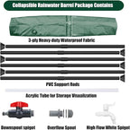 THUNDERBAY 100 Gallon Collapsible Rain Barrel, Portable Rain Barrels to Collect Rainwater from Gutter, Rainwater Collection System, Water Storage Tank Catcher Container with Filter Spigot