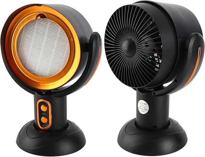 Rengue Desktop Range Hood, Portable Kitchen Exhaust Fan with Removable Filter and 2 Speed Gears, for Apartment Dormitory RV Camping Indoor Barbecue (Black Gold)
