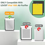 Vital 100S Pet Care Replacement Filter for LEVOIT Vital 100S-P Air Purifier, HEPA and High-Efficiency Activated Carbon Filter for Smoke, Odor, Pollen, Vital 100S-RF-PA, LRF-V102-YUS, Yellow