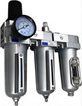 1/2" NPT Heavy Duty Compressed Air Filter Regulator Coalescing Dsiccant Dryer System - 225 PSI Max Input - Adjusts 7 TO 215 PSI - With Wall Mounting Bracket And Manual Drain