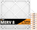Tiger Tough 20x20x2 Air Filter MERV 8 MPR 600-800, High-Performance Pleated HVAC AC Furnace Filter Replacement for Home, 8-Pack