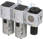 PneumaticPlus PPC4C-N04G StageAir Drying System- Air Particulate 5 Micron Filter, 0.3 Micron Coalescing Filter & Air Pressure Regulator Combo 1/2" NPT,Poly Bowl-Guard, Manual Drain,Embedded Gauge