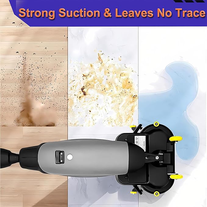 Floor Polisher Commercial, Dual-Brush Rotary Floor Scrubber, Lightweight Electric Floor Cleaner, 360° Rotating Head, Wet Dry Floor Cleaner for Offices & Schools Red