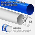 1.5" x 100 FT Pool Backwash Hose, Heavy Duty PVC Discharge Hose, Lay Flat Discharge Hose with 2 Clamps, Pool Drain Hoses for Inground Pools, Pool Filter, Weather and Burst Resistant, 6 Bar