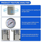 3/8"-Air-Dryer-for-Compressor - Double Air Filters Drying-System, Semi-Auto Drain Pressure Regulator Combo