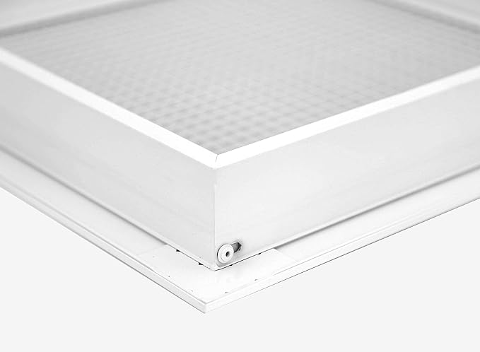 HVAC Premium 14'' x 34'' Cube Core Eggcrate Return Air Filter Grille for 1'' Filter - Aluminum - White [Outer Dimensions: 16.5'' x 36.5]