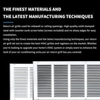 30x10 Return Air Grille(Duct Opening Size),Air Return Vent Cover,Flat Vent Cover,Rejillas De Aire Acondicionado Para Casa,Return Air Grilles,Outer Dimensions:31.75"Wx11.75"H(30"W x 10"H, Duct Opening)