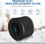 2 Pack TZ-K1 Replacement Filter Compatible With FreAire Air Purifier, VOOPNU DH-JH12, ToLife And MK01 MK06 Purifier, 3-in-1 Upgraded Filtration Filters, Activated Carbon and Pre-filter, JH12 Filter