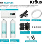 KRAUS Purita 2-Stage Under Sink Water Filtration System with Digital Display Monitor, FS-1001