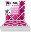 18x18x1 Air Filter by Colorfil | Color Changing Filters for Cat and Dog Odor | MERV 8 Furnace AC Filter for Pet Hair and Dust | 17.75"x17.75"x0.75" Exact Size | Pack of 4