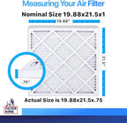 Filter King 19.88x21.5x1 Air Filter | 4-PACK | MERV 8 HVAC Pleated A/C Furnace Filters | MADE IN USA | Actual Size: 19.88 x 21.5 x .75"