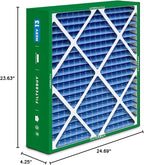Filterbuy 24x25x5 Air Filter MERV 13 Optimal Smoke & Allergy Defense (2-Pack), Electrostatic Pleated HVAC AC Furnace Filters for Carrier FILXXCAR0024, Maytag & More (Actual Size: 23.63 x 24.69 x 4.25)