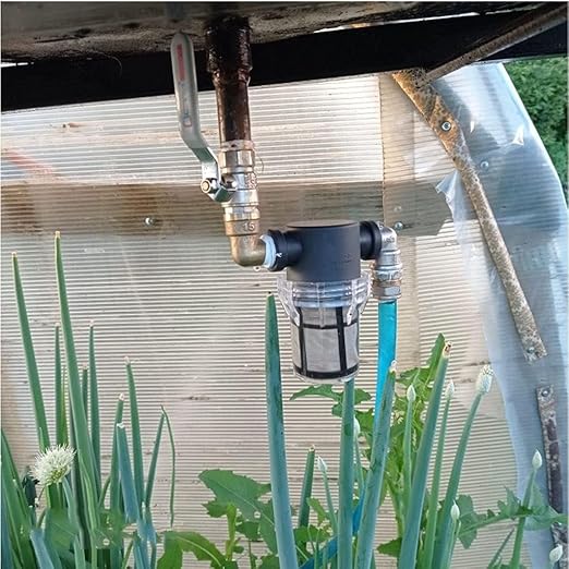 Budget Plastic Water Filter 1/2-1 - Lightweight Pre-Strainer for Fish Tanks, Garden Hose & Outdoor Plumbing(0.75 Inch 80 Mesh in)