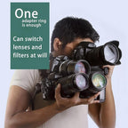 43mm Lens to 55mm Camera Lens Adapter 43mm to 55mm Step Up Ring Adapter Ring for All Brands of UV ND CPL, with Premium Lens Wiping Cloth 2 Pack (43mm-55mm)