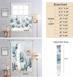Blue Tulips Kitchen Curtains 36 Inch Length, Small Window Curtains Tab Top, Watercolor Flowers Butterfly Spring Farmhouse Blue Light Filtering Short Window Treatments Tier Drapes 27.5"x36" 2 Panel