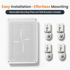 QILIPSU Waterproof Junction Box IP67 Outdoor Plastic Electrical Project Enclosure Weatherproof with Mounting Plate, Wall Brackets, Hinged Grey Cover 14.8"x10.8"x6.1"