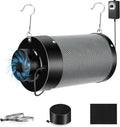 ATOUR 4 Inch Air Carbon Filter with Australian Virgin Charcoal – Odor Control. Built-in 5.5" Quiet Fan with Speed Control, for Inline Duct Fans & Grow Tents. Includes Vent Cover + Pre-Filter 4"x13.4"