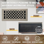 Floor Register AC Vents Brushed Nickel Color 4x10 Inch Air Vents Floor Vents Register Decorative Registers Grilles Air Vents for Floor Baseboard Register Vent