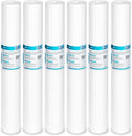 Membrane Solutions 1 Micron Sediment Water Filter Replacement Polypropylene Cartridge 20"x2.5" for Whole House Filter System - 6 Pack