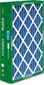 Filterbuy 16x25x5 Air Filter MERV 13 Optimal Smoke & Allergy Defense (2-Pack), Pleated HVAC AC Furnace Filters for Honeywell FC100A1029, Lennox X6670, and More (Actual Size: 15.75 x 24.75 x 4.38)