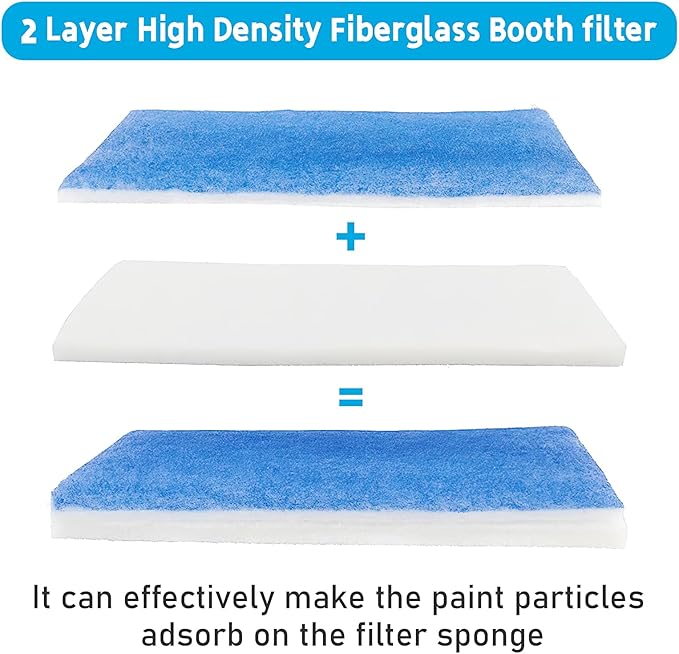 10 Pack Airbrush Spray Booth Filter Replacement Air Filter Airbrush Paint Booth Exhaust Filters Accessories Fits for Master, Paasche, Sky Enterprise, Airhobby(16" x 7" x 0.5")