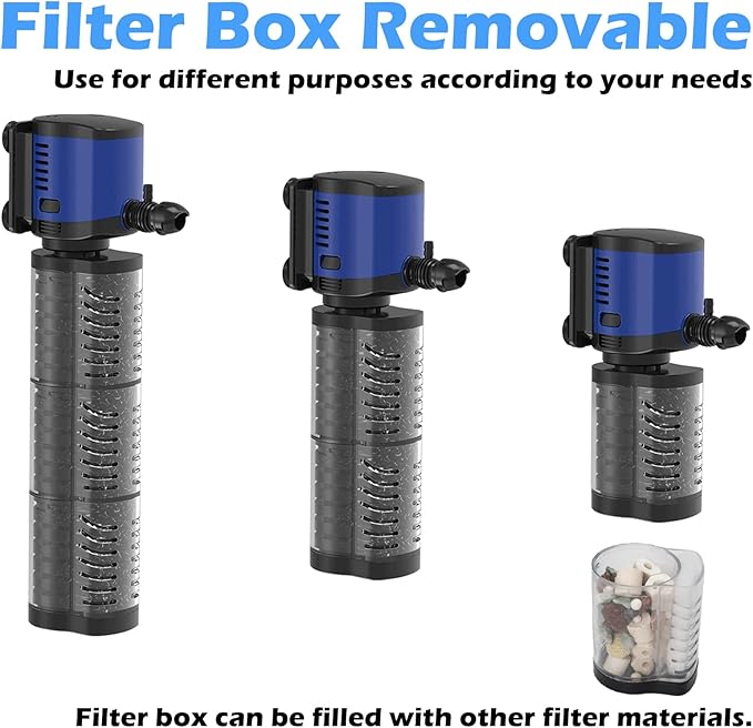 TARARIUM Aquarium Filter Powerful 700GPH for 100-400 Gallon Large Fish Tank Small Pond Fountain, Wave-Maker Submersible Water Pump Turtle Tank Filter for Saltwater & Freshwater System