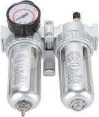 Compressed Air Line Filter, Oil Trap Separator Efficient 1/4inch Interface Aluminum Alloy Filter for Teaching Laboratory