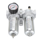 1/4 Inch Aluminum Alloy Air Filter Pressure Regulator, Compressed Air Line Filter, Oil Water Separator with Dial for Easy Pressure Adjustment, Efficient Filtration System for Pneum