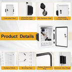 Outdoor Electrical Box with Key Lock, Aluminum Alloy Back Beam with M10 Sliding Groove, 12V Cooling Fan & Temperature Controller Included, Cold-Rolled Steel Electrical Box (15.75"x11.81"x5.91")