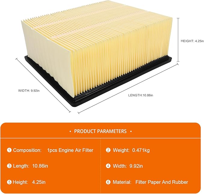 High-Performance Engine Air Filter for Dodge Ram 2500/3500 6.7L Diesel 2007-2020 | 53034051AB 46930