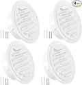 HG Power 4 Inch Soffit Vents, Stainless Steel Round Air Vent with Screen Mesh, Louver Exhaust Vent Cover for Wall Garage, Kitchen, Attic & House Ventilation, 4- Pack, White