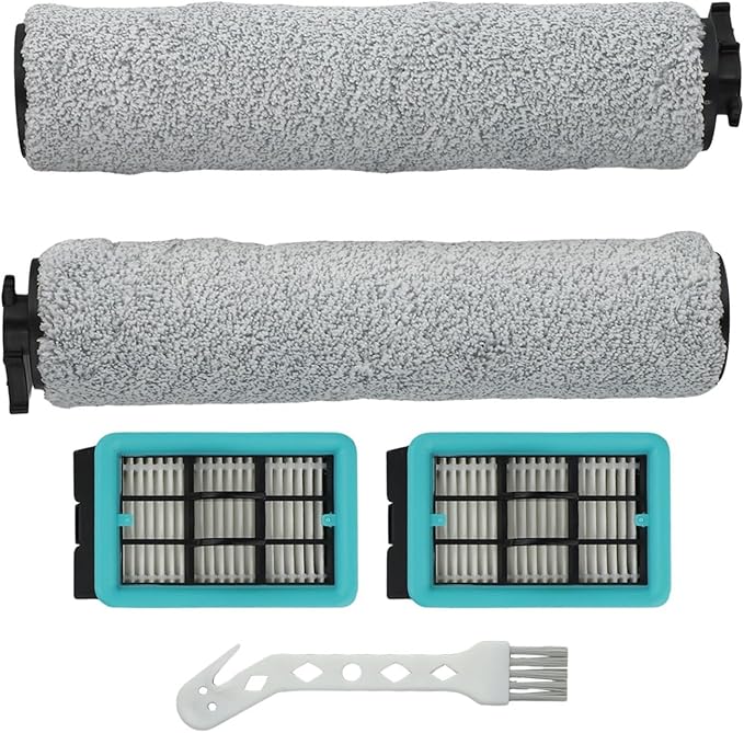 Replacement Roller Brush and Filter Kit for CrossWave 3831 HF2, 3845, 3847, 3848 Floor Scrubber – Wet/Dry Cleaning Accessory, Piece Set