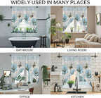 Spring Floral Swag Valances for Windows, Vintage Tulips Flower Butterfly Retro Wood Blue Rod Pocket Kitchen Curtains Valance, Kitchen Window Curtains Swag for Cafe Living Room, 2 Panels, 36x45 inch