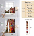Farm Rooster Kitchen Curtains 36 Inch Length, Small Window Curtains Tab Top, Farmhouse Barn Funny Animals Butterfly Light Filtering Short Window Treatments Tier Drapes 27.5"x36" 2 Panel