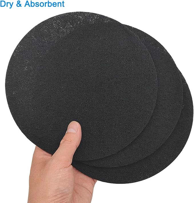 3 Pack Charcoal Filters for Compost Bucket, 6.7inch Compost Filter for Countertop Bin, Compost Pail Replacement Activated Carbon Charcoal Filters, Home Bucket Compost Bin Refill, Round