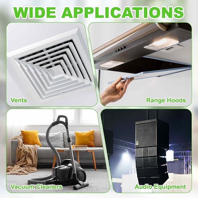 Fan Replacement Filters 4 Pcs Fan Filter Foam Sponge (6" x 6" x 0.12", 30ppi) - Breathable, Soft for Air Compressors Inverter Chassis Vacuum Cleaners
